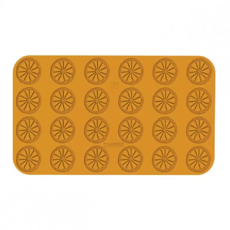 Silikomart Naturae Arancia Round Citrus Slice Decoration Silicone Mold - 60mm x h 2mm - 2.2ml - 24 cavity