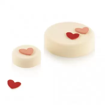 Silikomart Entremet Hearts Chablon Mat - 31mm x 31mm x h 2mm - 30 cavity