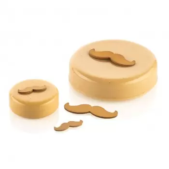 Silikomart Entremet Mustache Chablon Mat - 2 cavity sizes 39mm x 12mm and 70mm x 21mm - 43 cavities