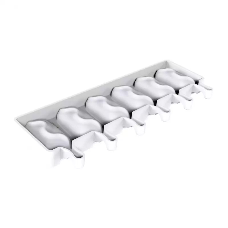 Silikomart Gel18 Classic Wave Ice Cream Cake Pop Mold - 93mm x 48mm x h 30mm - 88ml - 12 cavity with 50 sticks