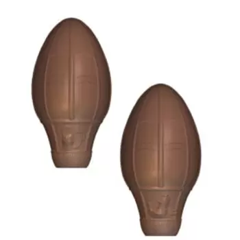 Polycarbonate Hot Air Balloon Chocolate Egg Mold - 124mm x 66mm - 2 + 2 cavity