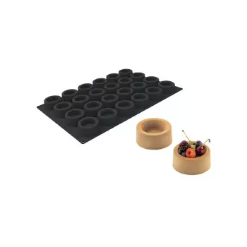 Silikomart SQ092 Capsula Round Savarins Mold - ø 80mm h x 35 mm - 120ml - 24 cavity