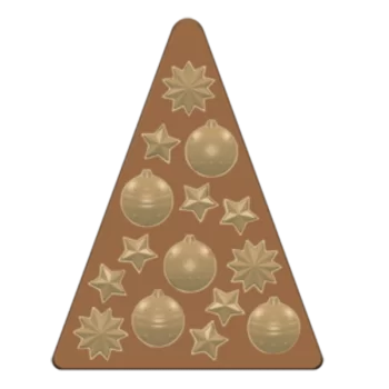 Polycarbonate Decorated Christmas Tree Chocolate Tablet Mold - Ø 30mm H 35mm - 24 cavity - 10gr