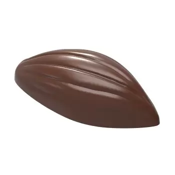 Polycarbonate Lined Cocoa Bean Chocolate Mold - 48mm x 21mm x h 14.5mm - 9gr - 21 cavity