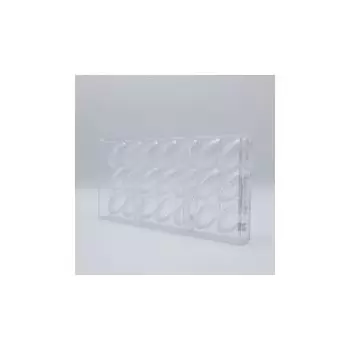 Polycarbonate Lined Cocoa Bean Chocolate Mold - 48mm x 21mm x h 14.5mm - 9gr - 21 cavity