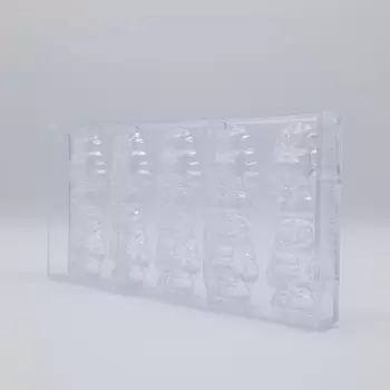 Polycarbonate Robot Chocolate Mold - 55mm x 42mm x h 15mm - 16gr - 10 cavity