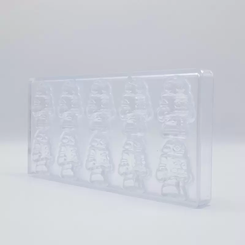 Polycarbonate Robot Chocolate Mold - 55mm x 42mm x h 15mm - 16gr - 10 cavity