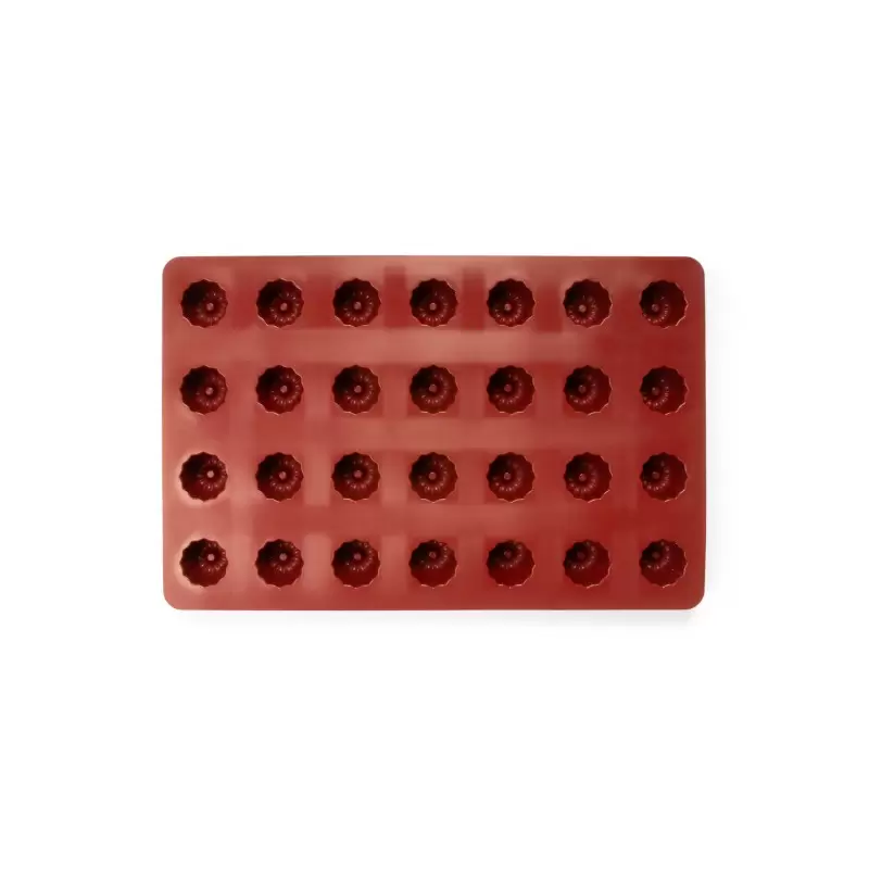 SILMAE Professional Silicone Pastry Mold - Mini Canelé - Ø25mm x h 23 mm – 8 ml - 28 cavity - 200 x 300 mm tray