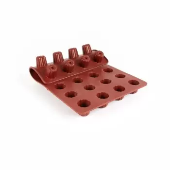 SILMAE Professional Silicone Pastry Mold - Mini Canelé - Ø25mm x h 23 mm – 8 ml - 28 cavity - 200 x 300 mm tray