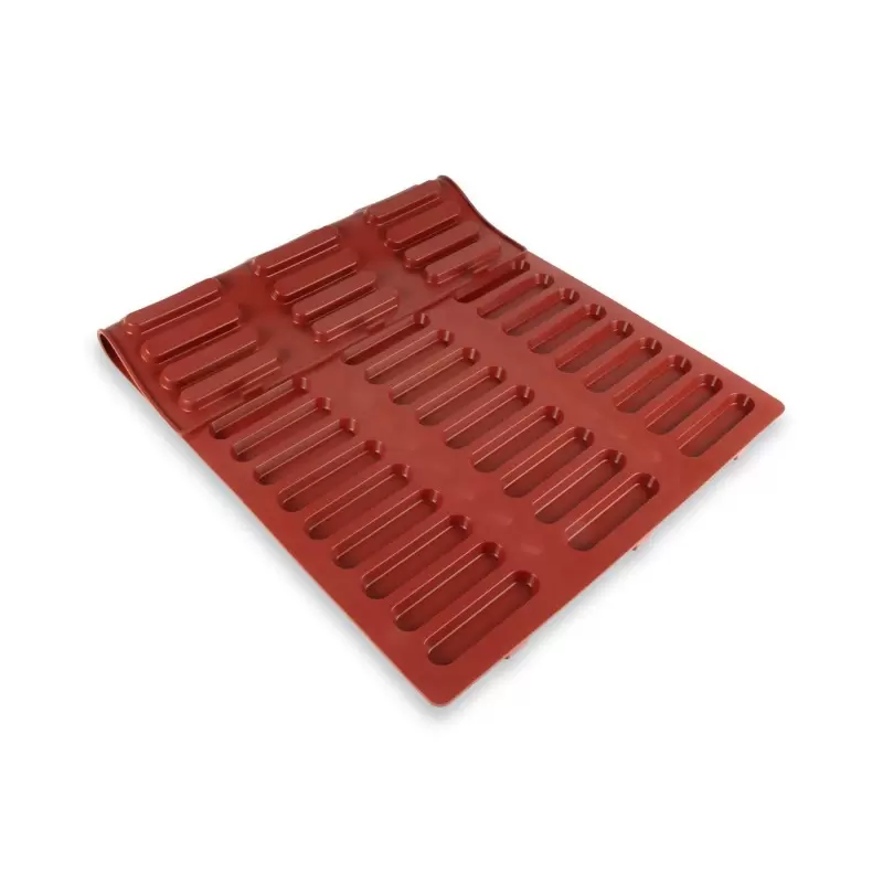 Silicone Pastry Mold for Ladyfinger Biscuits by SILMAE - 90mm x 20mm x 9mm - 15ml - 54 cavity