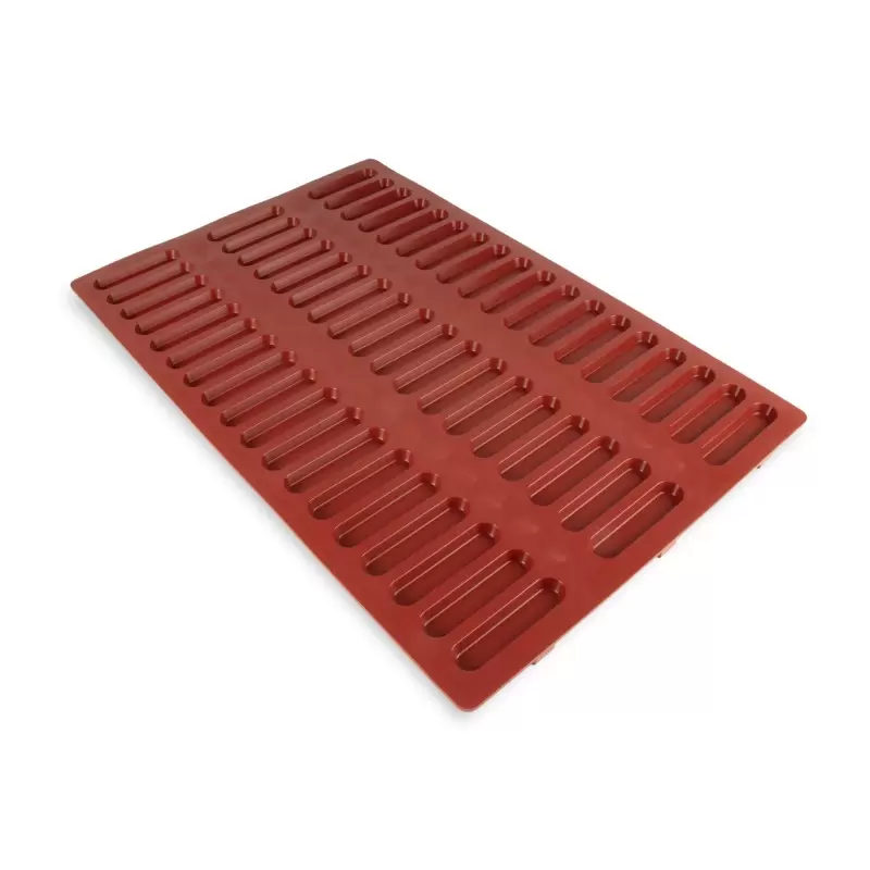 Silicone Pastry Mold for Ladyfinger Biscuits by SILMAE - 90mm x 20mm x 9mm - 15ml - 54 cavity