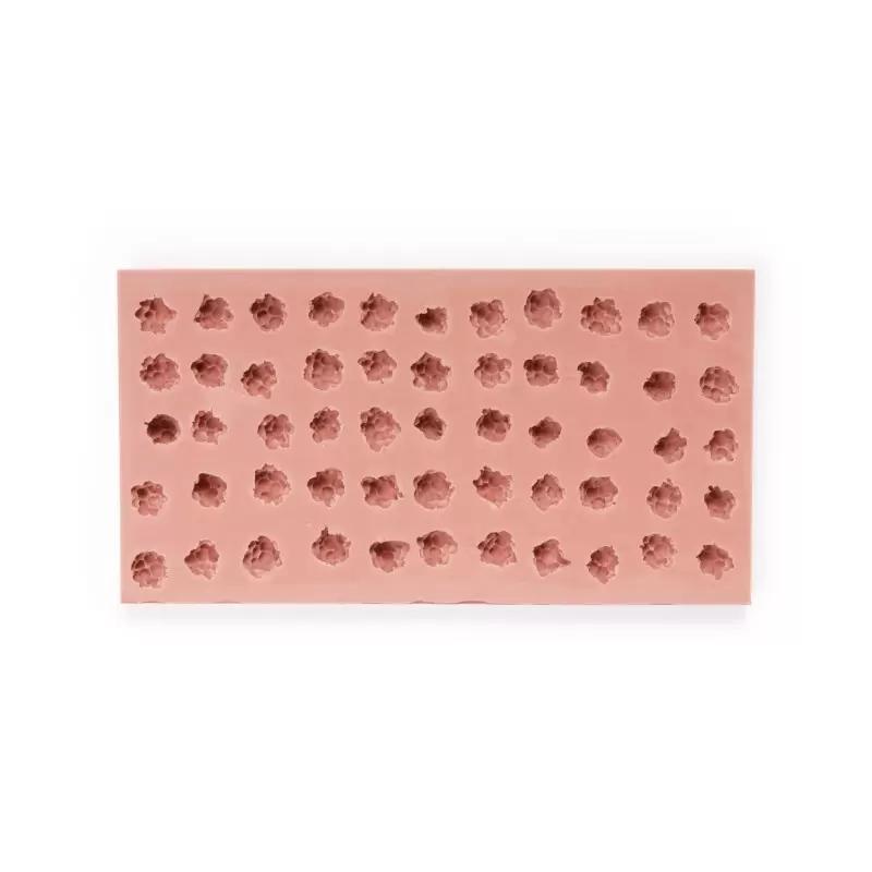 SILMAE Professional Silicone Pastry Mold - 3D Micro Raspberry by Paul Klein - Ø12mm x 10mm - 0.7ml - 55 cavity