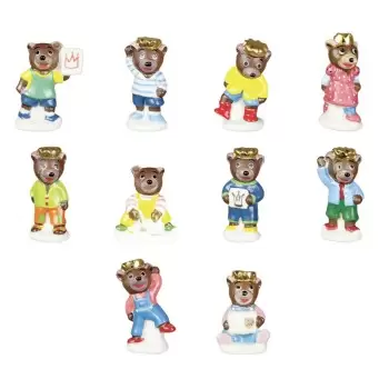 Prime Premium Assorted Galette des Rois Feves King Cakes Charms - Little Crowned Brown Bear Collection - Pack of 100