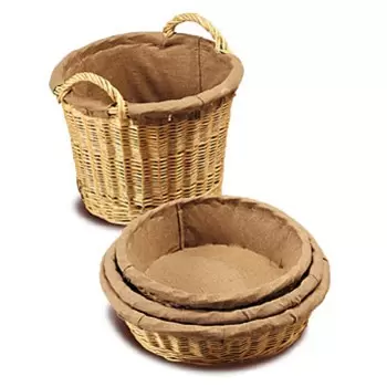 Linen Lined Flour Basket - Diameter 47cm Depth 39cm