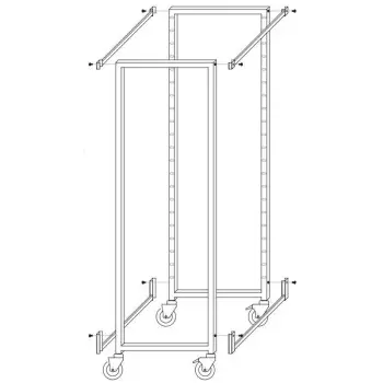 Smart Tray Trolley with Adjustable Guides and Anti-Release System - 60cm x 40cm