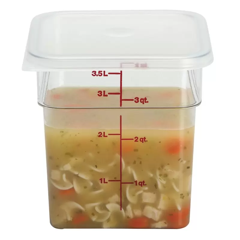 Cambro Camwear Camsquares Classic Food Storage Container - 4 QT - Clear