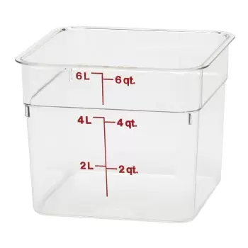 Cambro Camwear Camsquares Classic Food Storage Container - 6 QT - Clear