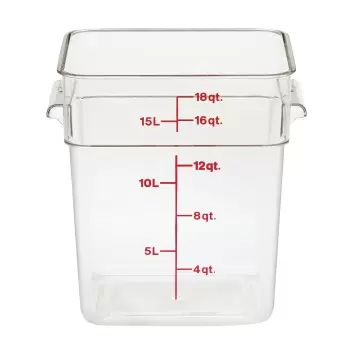 Cambro Camwear Camsquares Classic Food Storage Container - 18 QT - Clear