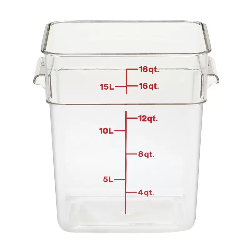 Cambro Camwear Camsquares Classic Food Storage Container - 18 QT - Clear