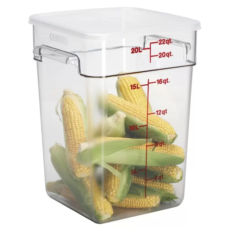 Cambro Camwear Camsquares Classic Food Storage Container - 22 QT - Clear