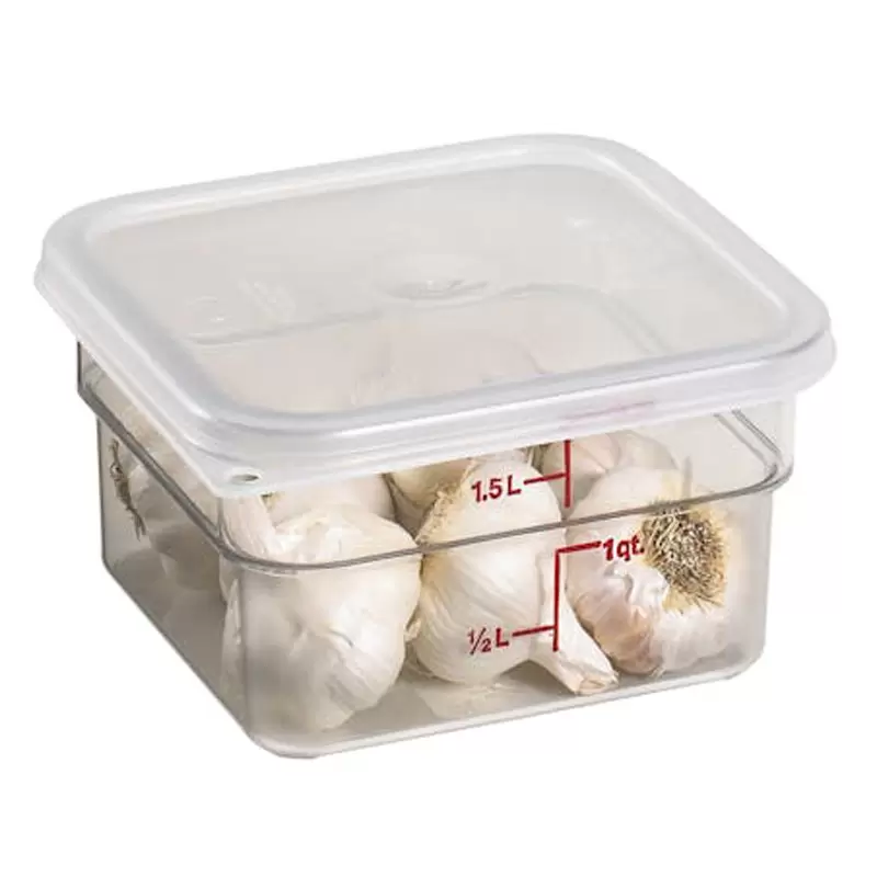 Cambro Camwear Camsquares Classic Food Storage Seal Cover Lids - Fits 2 qt and 4 qt - Translucent