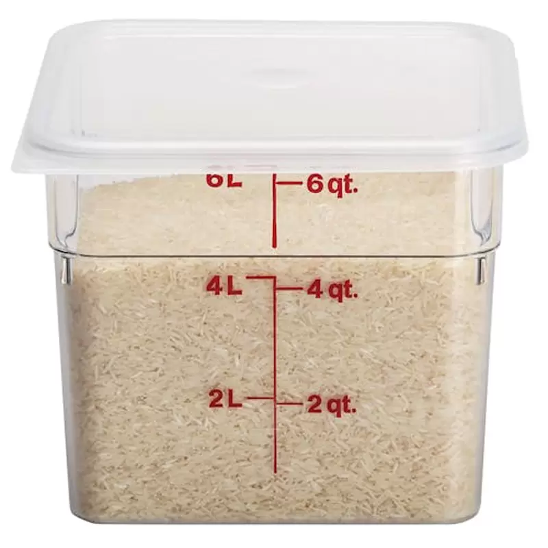 Cambro Camwear Camsquares Classic Food Storage Seal Cover Lids - Fits 6 qt and 8 qt - Translucent