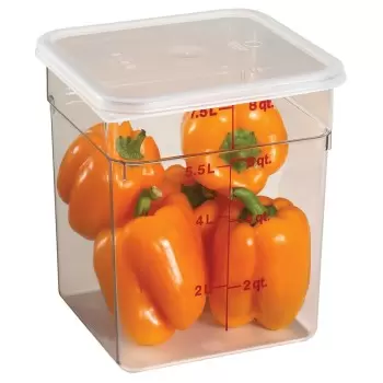 Cambro Camwear Camsquares Classic Food Storage Seal Cover Lids - Fits 6 qt and 8 qt - Translucent