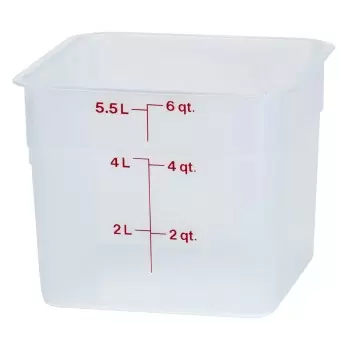 Cambro Classic Camsquares Food Storage Container - 6 QT - Translucent