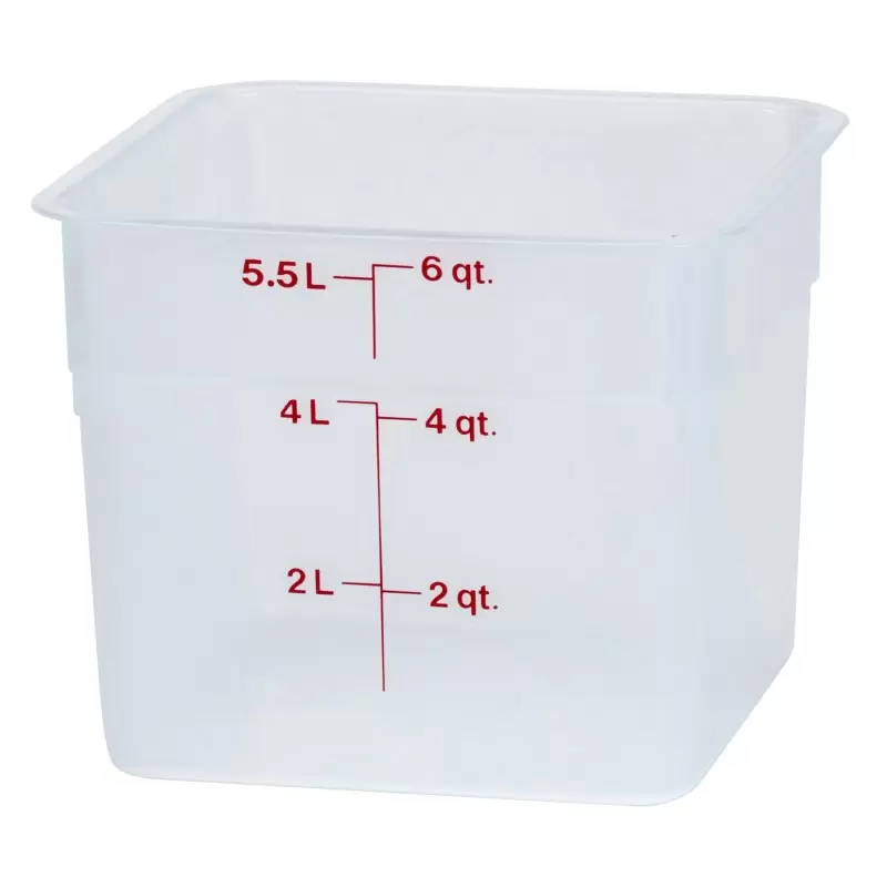 Cambro Classic Camsquares Food Storage Container - 6 QT - Translucent