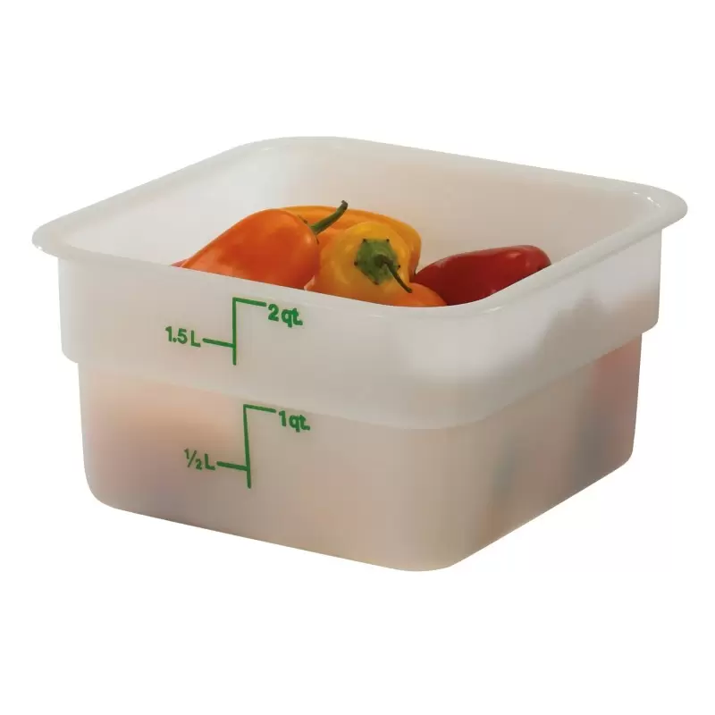 Cambro Classic Poly Camsquares Food Storage Container - 2 QT - Natural White