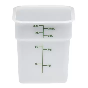 Cambro Classic Poly Camsquares Food Storage Container - 4 QT - Natural White