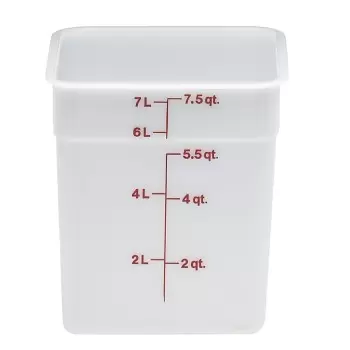 Cambro Classic Poly Camsquares Food Storage Container - 8 QT - Natural White