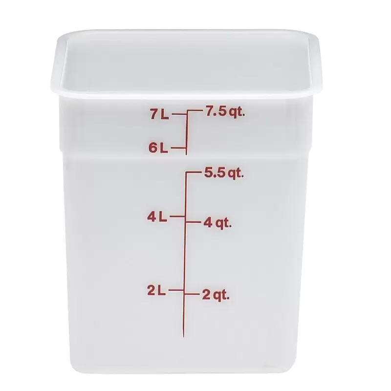 Cambro Classic Poly Camsquares Food Storage Container - 8 QT - Natural White