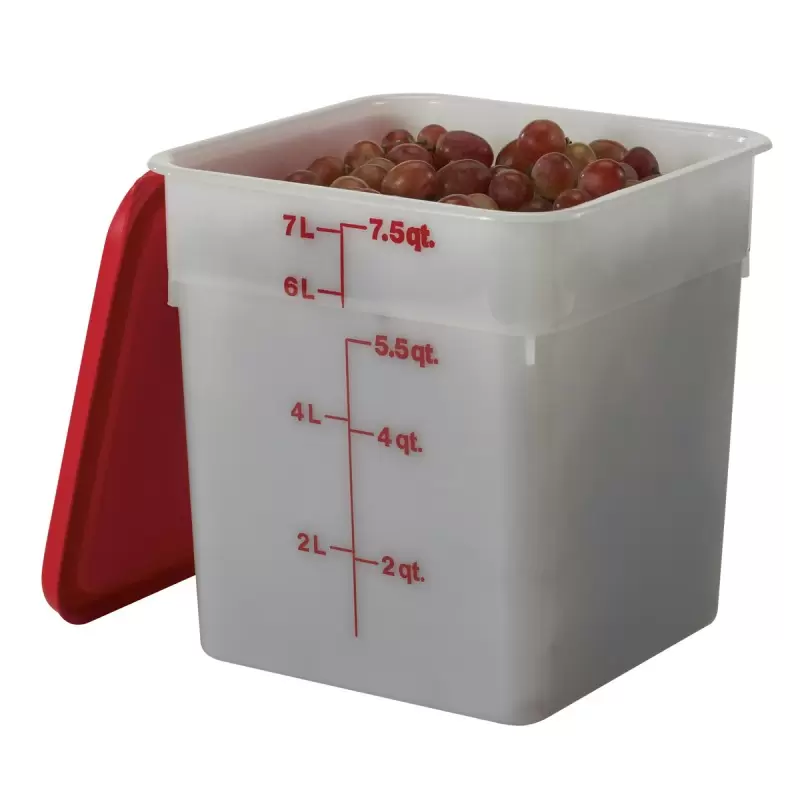 Cambro Classic Poly Camsquares Food Storage Container - 8 QT - Natural White