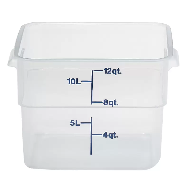 Cambro Classic Poly Camsquares Food Storage Container - 12 QT - Natural White