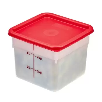 Cambro Camsquares Food Storage PolyCover Lids - Fits 6 qt and 8 qt - Winter Rose