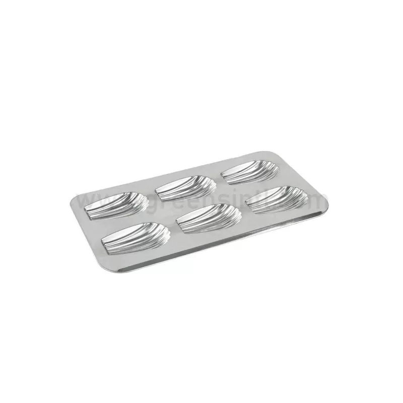 Gobel Premium Tinplate Jumbo XXL Madeleine Baking Sheet - 6 cavity - 395mm x 200mm