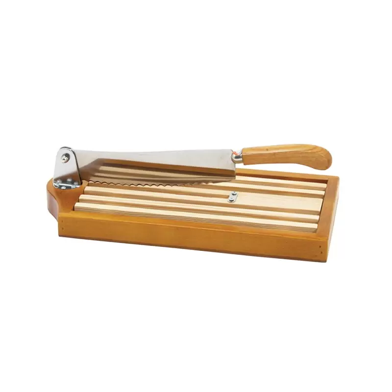 Wood Bread Cutting Board with Knife Cutter - 395 mm x 190 mm