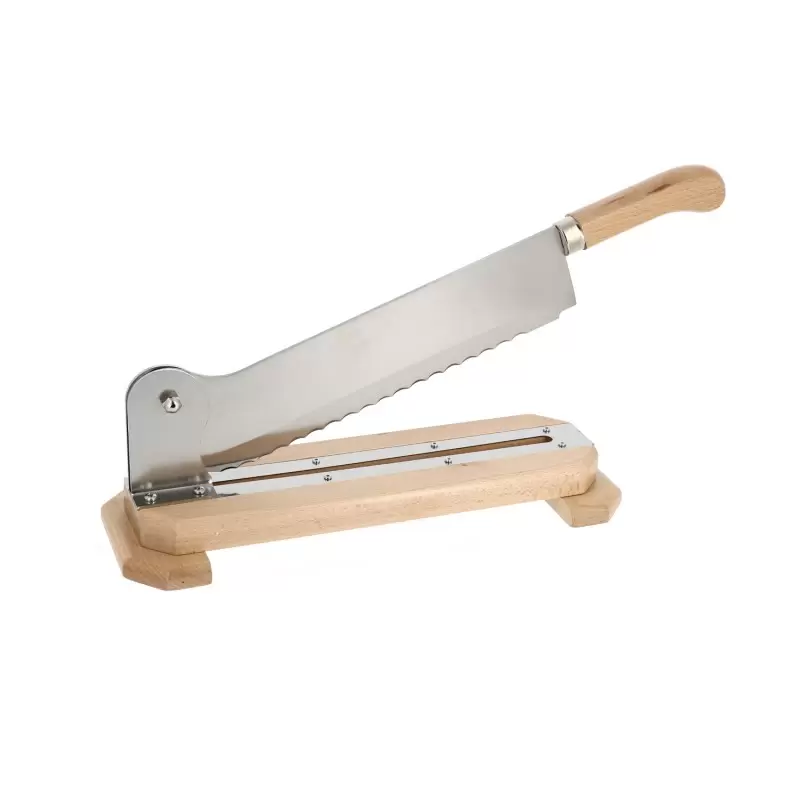 Bread Cutting Knife on Wood Base - 450 mm