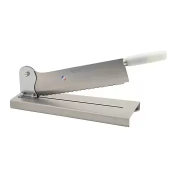 Stainless Steel Bread Cutting Knife on Stainless Steel Base - 350 mm