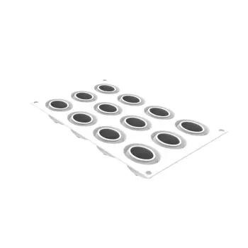 Silikomart Nebula 30 Mini Portion Silicone Pastry Mold by Alessandro Tiscione - ø 51 mm x h37 mm x 32 mm - 30 ml - 12 Cavity