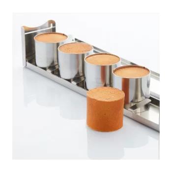 Professional Stainless Steel Mini Cylinder Travel Cake Mold by Frank Haasnoot - ø 60mm x h 60mm - 170ml vol 5 pcs