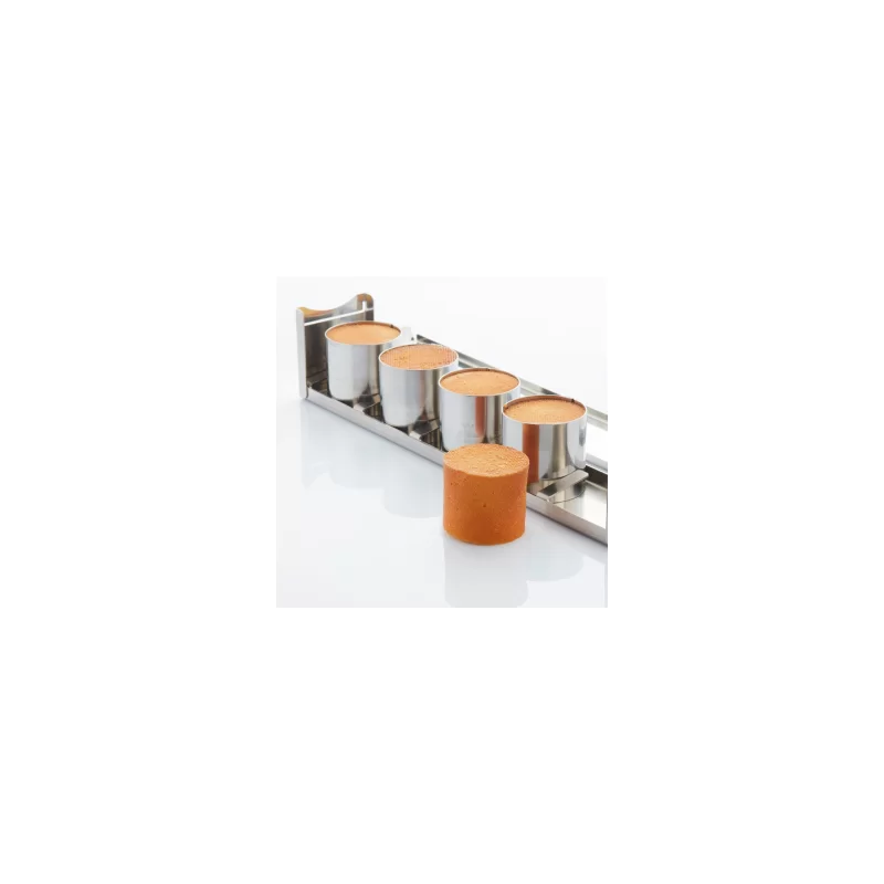 Professional Stainless Steel Mini Cylinder Travel Cake Mold by Frank Haasnoot - ø 60mm x h 60mm - 170ml vol 5 pcs