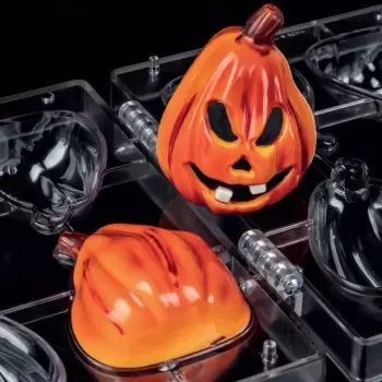 Professional Polycarbonate Bob Pumpkin Mold - 80mm x 78mm x h 105mm - 2 Mold Set - 45 gr