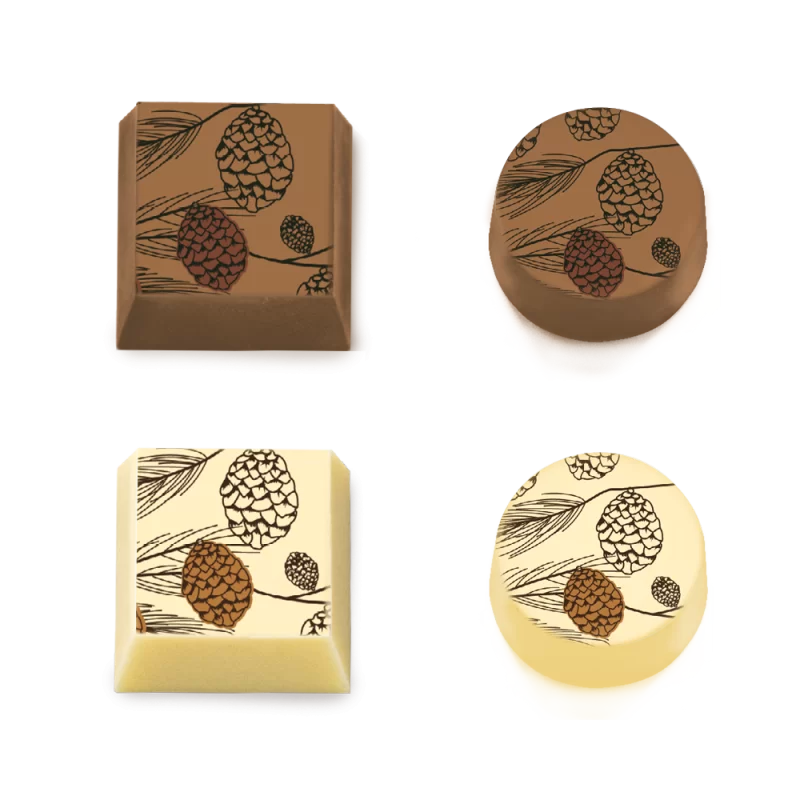 Pine Cones Chocolate Transfer Sheets - 300 mm x 400 mm - 10 sheets