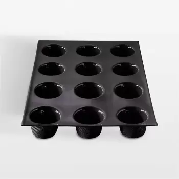Sasa Demarle Flexipan Bastille Silicone 12-Cup Muffin Mold - 8.5" x 12.25" x 1.73" - 1.5 oz