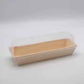 7.7"X3" Balsa Wood Tray with Clear Cover - 100 pcs