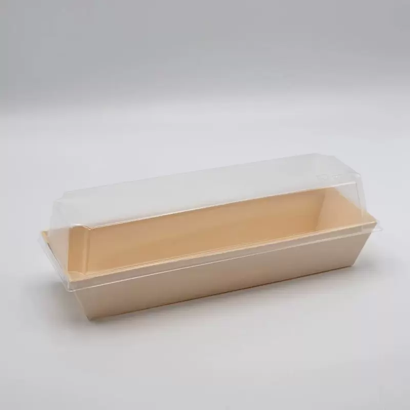 7"X2"x1" Balsa Wood Tray with Clear Cover - 100 pcs