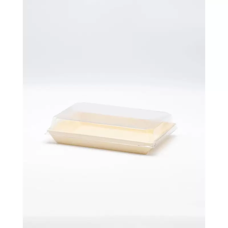 6'' x 8''x1 Balsa Wood Tray with Clear Cover - 100 pcs