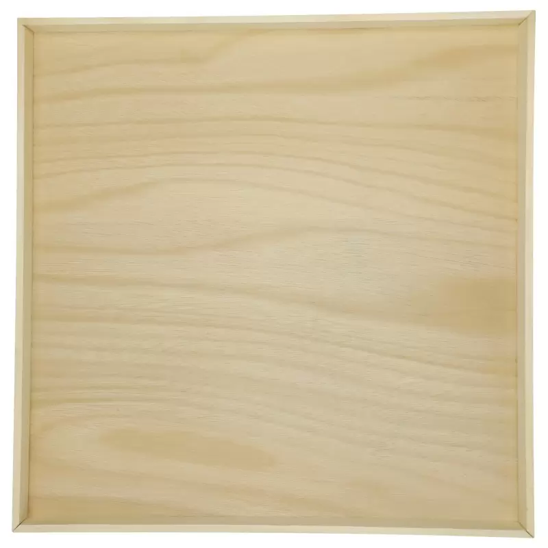 18'' x 18'' Wooden Solid Square Wood Tray - 10 pcs